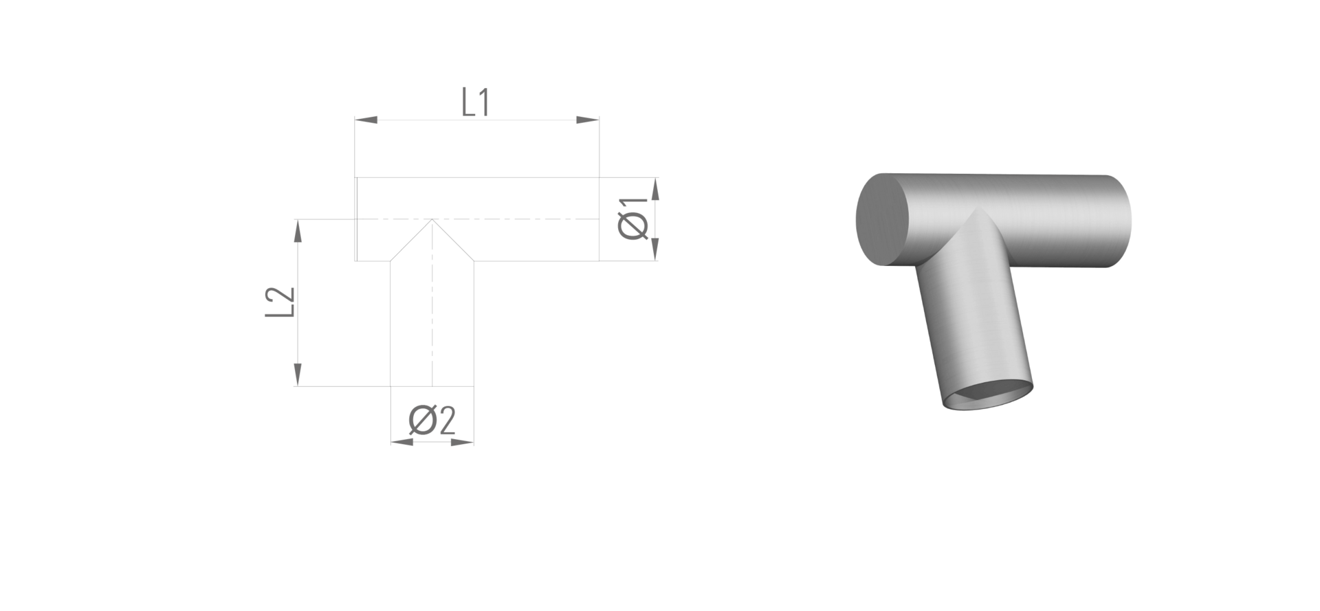 T-Stück (einseitig geschlossen)