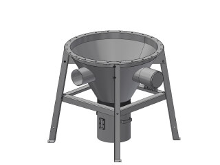 Parte inferior del filtro de silo con cubo de polvo