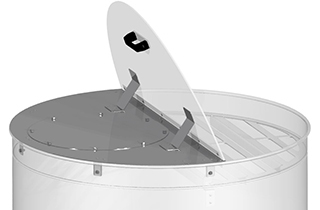 Klappbarer Deckel transparent