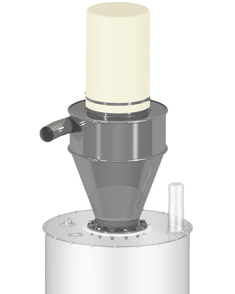 Zyklonabscheider für entstaubtes Mahlgut