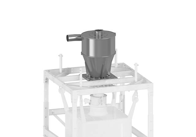 Zyklonabscheider für Granulat mit Aspirationsanschluss