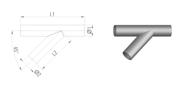 Abzweig 45°