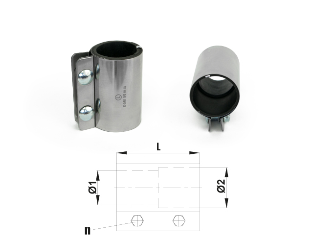 Rohrverbinder (L) "Glas" schwarz