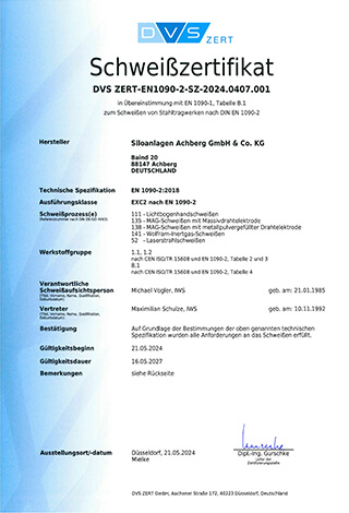 Schweißzertifikat Stahl